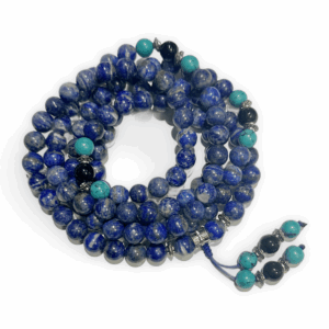 Lapis Mala w/Turquoise & Onyx
